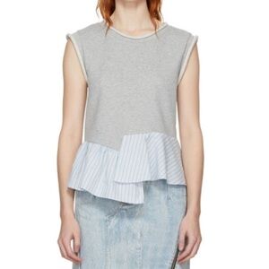 3.1 Phillip Lim Grey French Terry Combo Tank Top Size S/P